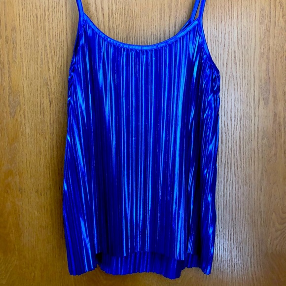Metallic Blue Dressy Sleeveless Top / Shell / Camisole - Picture 1 of 3
